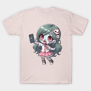 Kawaii Zombie Selfie Girl T-Shirt